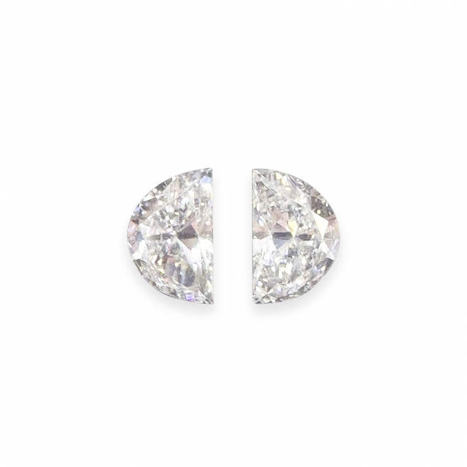 0.91ct Pair Half Moon Loose Diamond Stones
